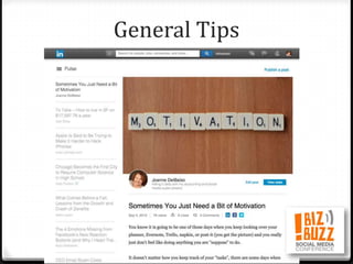 General Tips
 