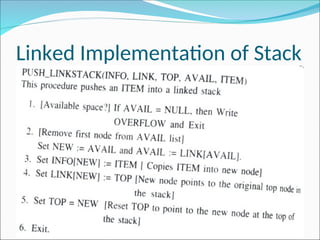 Linked Implementation of Stack
 