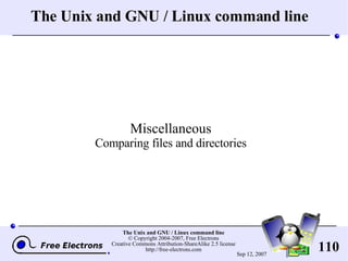 The Unix and GNU / Linux command line Miscellaneous Comparing files and directories 
