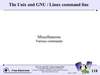 The Unix and GNU / Linux command line Miscellaneous Various commands 