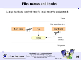 Files names and inodes Makes hard and symbolic (soft) links easier to understand! 