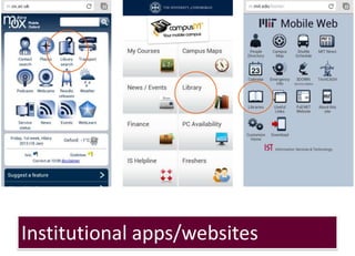 Institutional apps/websites
 