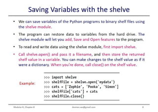 Python Programming ADP VTU CSE 18CS55 Module 3 Chapter 8 - B