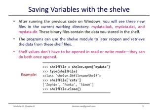 Python Programming ADP VTU CSE 18CS55 Module 3 Chapter 8 - B