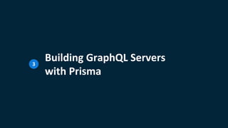 Building GraphQL Servers
with Prisma
3
 