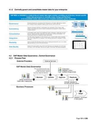 Page 131 of 296
4.1.2 Centrally govern and consolidate master data for your enterprise
4.2 SAP Master Data Governance , Central Governance
4.2.1 Process Flow
 