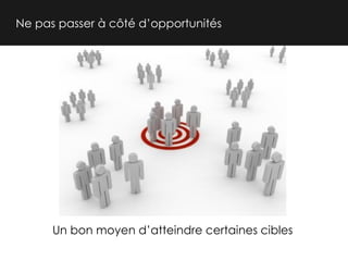 Ne pas passer à côté d’opportunités

Un bon moyen d’atteindre certaines cibles

 