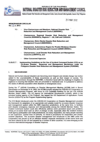 Memo Re-implementing Guidelines on the use of ICS