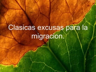 Clasicas excusas para la migracion. 