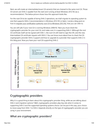 Migrating your certification authority hashing algorithm from sha 1 to sha-2