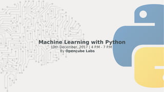 Machine Learning using Python