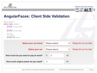 © OPITZ CONSULTING Deutschland GmbH 2016 Seite 29Modern HTML5 for JSF developers: BootsFaces and AngularFaces
AngularFaces: Client Side Validation
 