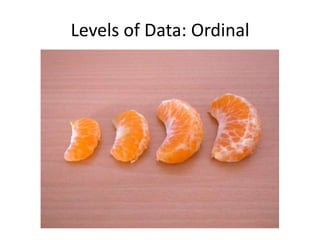 Levels of Data: Ordinal 
 
