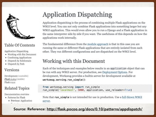 Source: Reference: http://ﬂask.pocoo.org/docs/0.10/patterns/appdispatch/
 
