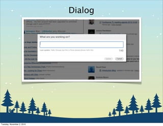 Dialog
Tuesday, November 2, 2010
 
