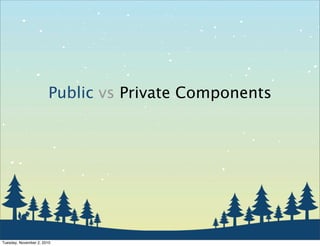 Public vs Private Components
Tuesday, November 2, 2010
 