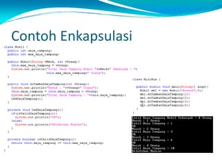 Contoh Enkapsulasi
 