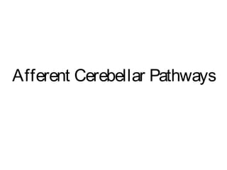 Afferent Cerebellar Pathways
 