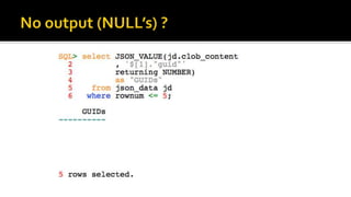 Oracle Database - JSON and the In-Memory Database