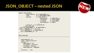 Oracle Database - JSON and the In-Memory Database