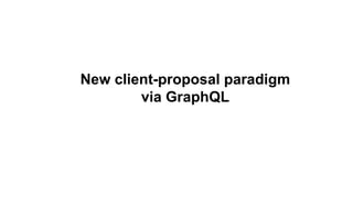 New client-proposal paradigm
via GraphQL
 