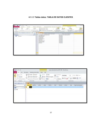 17
4.1.1.1 Tablas datos: TABLA DE DATOS CLIENTES
 