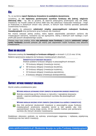 Raport Fundusze Obligacji 1 Do 10 Lat