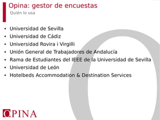 Opina: gestor de encuestas