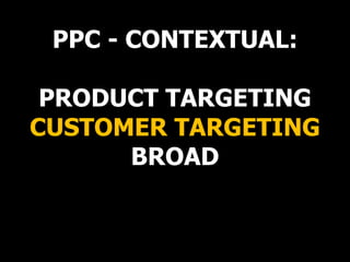 PPC - CONTEXTUAL: PRODUCT TARGETING CUSTOMER TARGETING BROAD 