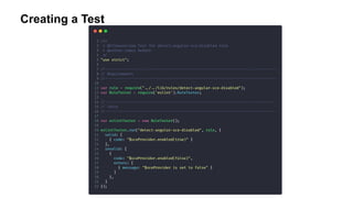 Creating a Test
 