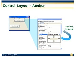 Control Layout - Anchor

Neo theo
bốn phía

Nguyen Ha Giang - 2008

10

 