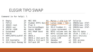 ELEGIR TIPO SWAP
 