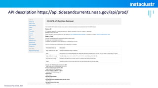 API description https://api.tidesandcurrents.noaa.gov/api/prod/
©Instaclustr Pty Limited, 2020
 