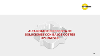 23
ALTA ROTACION NECESITA DE
SOLUCIONES CON BAJOS COSTES
OPERATIVOS
 