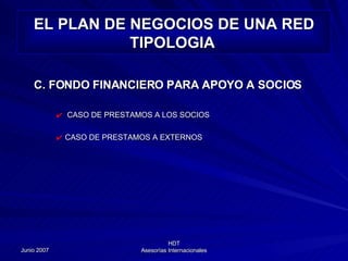 EL PLAN DE NEGOCIOS DE UNA RED TIPOLOGIA   C. FONDO FINANCIERO PARA APOYO A SOCIOS CASO DE PRESTAMOS A LOS SOCIOS CASO DE PRESTAMOS A EXTERNOS 