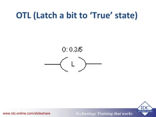 Technology Training that Workswww.idc-online.com/slideshare Technology Training that Workswww.idc-online.com/slideshare
OTL (Latch a bit to ‘True’ state)
 