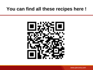www.percona.com
You can find all these recipes here !
 