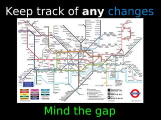 46
Keep track of any changes
Mind the gap
 