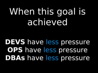 93
When this goal is
achieved
DEVS have less pressure
OPS have less pressure
DBAs have less pressure
 