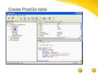 Create PostGis table
 