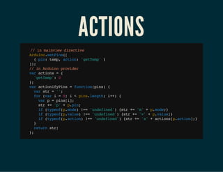 ACTIONS
/ i mive drcie
/ n aniw ietv
Adiostis[
run.ePn(
{pn tm,ato:'eTm'}
i: ep cin gtep
];
)
/ i Adiopoie
/ n run rvdr
vratos={
a cin
'eTm' 0
gtep:
}
;
vratoiyis=fnto(is {
a cinfPn
ucinpn)
vrsr=';
a t
'
fr(a i=0 i<pn.egh i+ {
o vr
;
islnt; +)
vrp=pn[]
a
isi;
sr+ ''+ppn
t = p
.i;
i (yefpmd)!='neie' {t + ''+pmd;
f tpo(.oe = udfnd) sr = m
.oe}
i (yefpvle !='neie' {t + ''+pvle}
f tpo(.au) = udfnd) sr = v
.au;
i (yefpato)!='neie' {t + ''+atospato]}
f tpo(.cin = udfnd) sr = a
cin[.cin;
}
rtr sr
eun t;
}
;

 