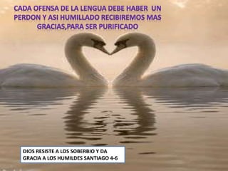 DIOS RESISTE A LOS SOBERBIO Y DA
GRACIA A LOS HUMILDES SANTIAGO 4-6
 