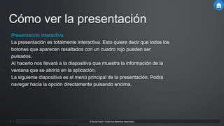 APPO 3.0 Powerpoint Template.APPO 3.0 Powerpoint Template.4 © Social Swim. Todos los derechos reservados.
Objetivos y Características
Crear una herramienta que ayude en el día a día
deportivo tanto a nadadores como entrenadores y
adaptar la natación a los tiempos tecnológicos que
vivimos. Áreas principales de la aplicación:
Lista de Entrenamientos.
Nuevo Entrenamiento.
Nueva Serie.
Entrenamientos
Resultados
Aguas Abiertas
Material Deportivo
Lista de Resultados.
Nuevo Resultado.
Listado de Pruebas.
Nueva Prueba.
Visualizar Prueba.
Enlace a tiendas especializadas para la
compra de material deportivo.
Coaching
Relación de personas especializadas tanto en
Coaching nutricional como deportivo.
Red Social
Lista de Quedadas
Nueva Quedada.
Visualizar Quedada.
 