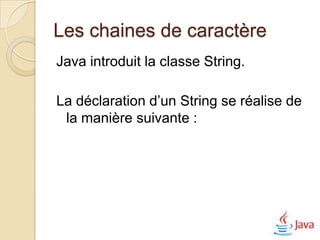Création d’un objet
     La notion de constructeur
Un constructeur a pour objectif d’initialiser les
  attributs de la
classe.
Un constructeur a plusieurs caractéristiques :

      Il se nomme de la même manière que la
  classe.
      Il ne détient pas de valeur de retour.
      Il n’est pas obligatoire d’avoir un constructeur.
 