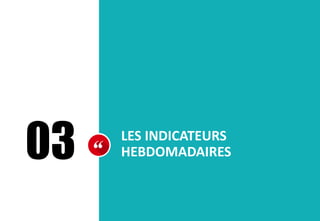 03 LES INDICATEURS
HEBDOMADAIRES
 