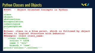 Python Classes and Objects
 