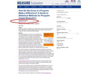 An Introduction to the Manual:How Do We Know if a Program Made a Difference? A Guide to Statistical Methods for Program Impact Evaluation 