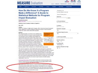 An Introduction to the Manual:How Do We Know if a Program Made a Difference? A Guide to Statistical Methods for Program Impact Evaluation 