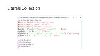 Literals Collection
 