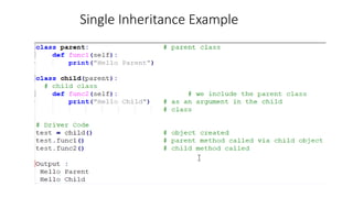 Single Inheritance Example
 